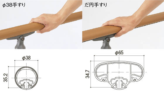 誰もが使いやすい2タイプの手すり