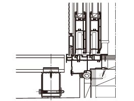 ノンレールサッシ納まり（断面図）